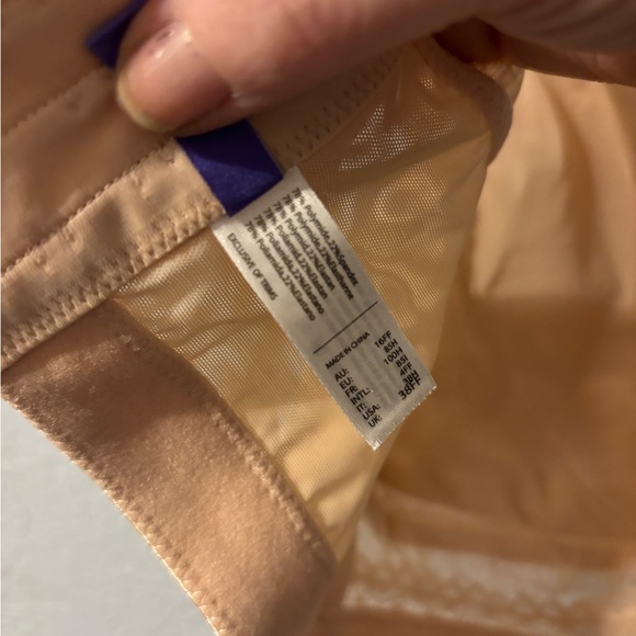 Pink beige lace lined bra, no underwire, parfait size 38h - Picture 2 of 16